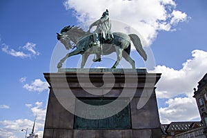 The equestrian statue of king Frederick VII in Copenhagen, Denmark